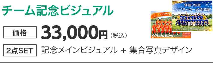 チーム記念ビジュアル[価格] 33,000円（税込）[2点セット]記念ビジュアル+集合写真デザイン